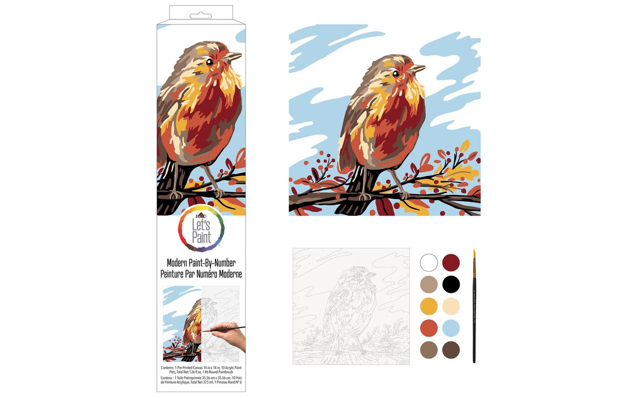 Plaid Paint-By-Number Fall Bird